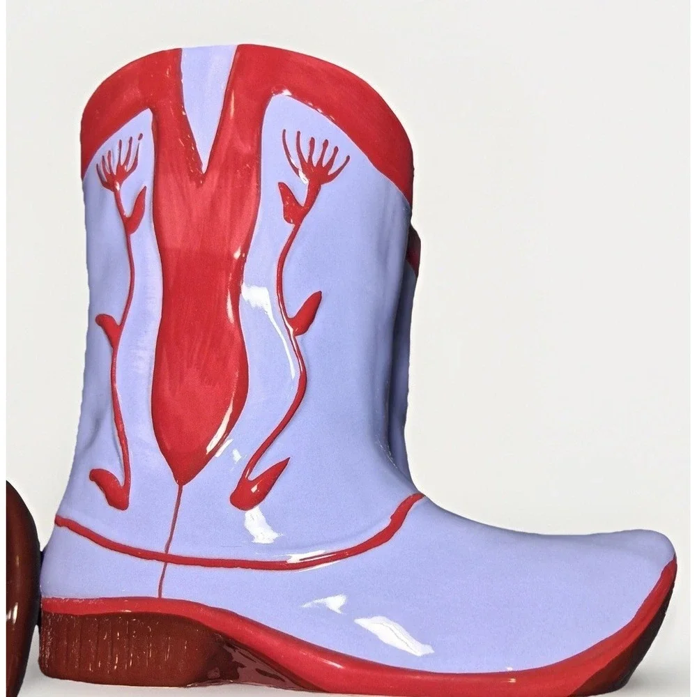 Destination Holiday Cowboy Boot Cookie Jar Salt Pepper Shaker Texas Hat Set 4pc